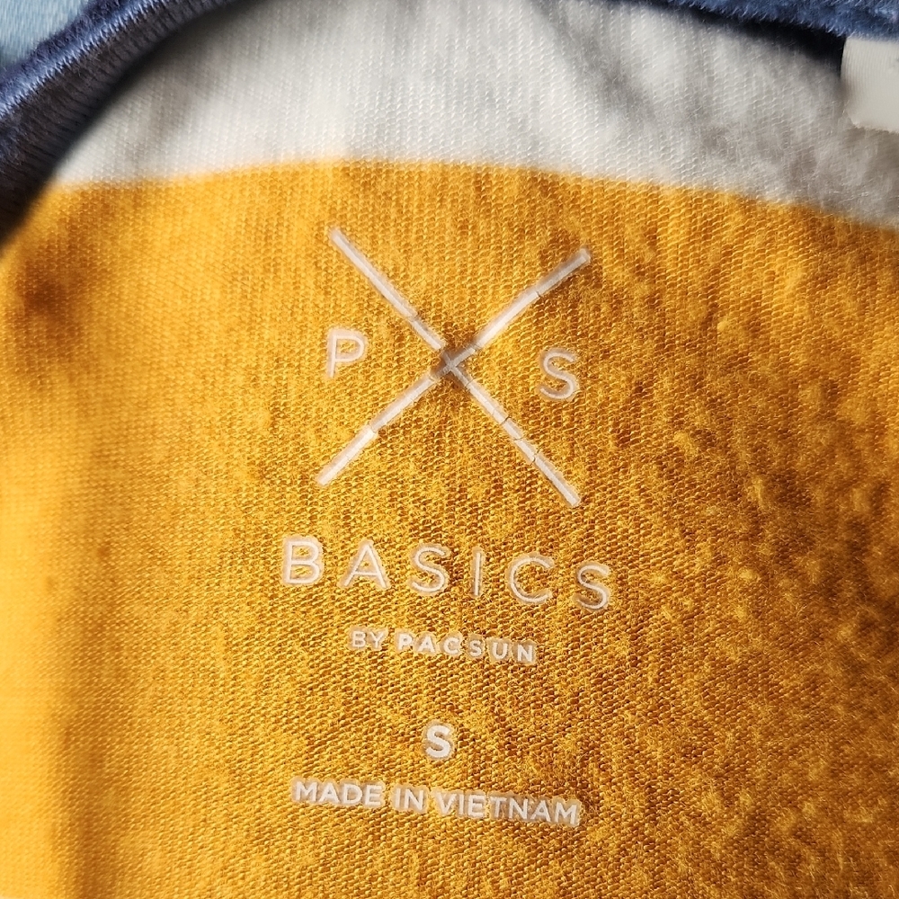 Chic Blue and Yellow Striped Crop Top - Picture 4 of 6